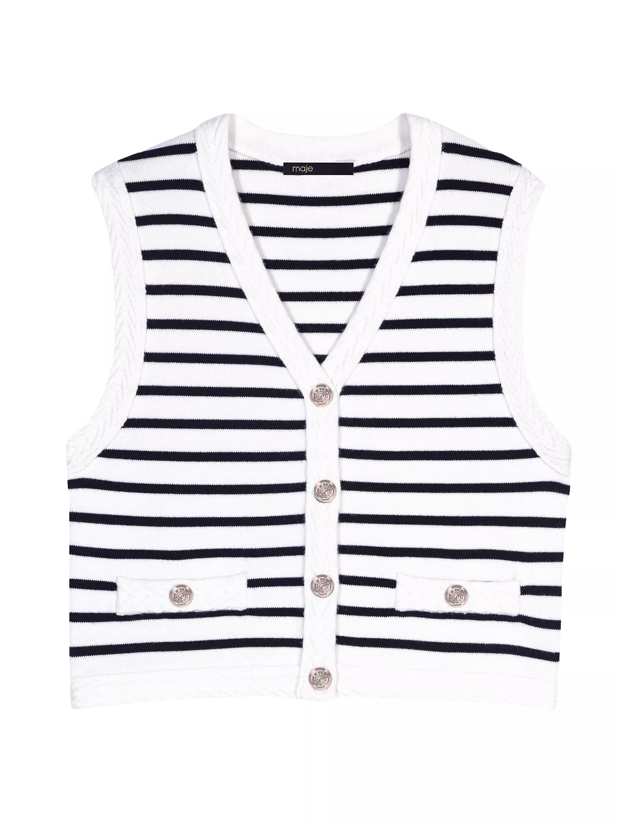 MajeSleeveless Striped Cardigan | Saks Fifth Avenue