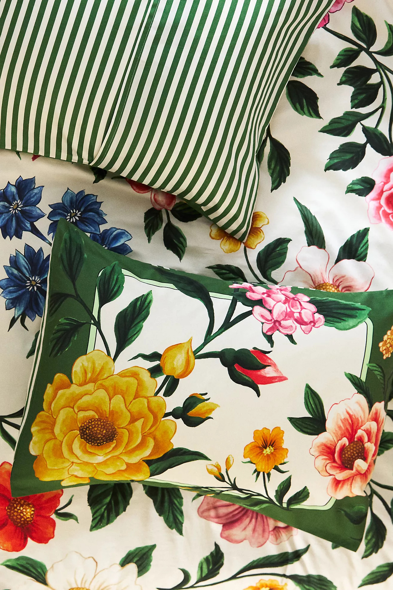 Maeve by Anthropologie Emily Organic Cotton Sateen Reversible Floral Printed Shams, Set of 2 | Anthropologie (US)