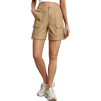 Lepunuo Cargo Shorts for Women Baggy Casual Elastic Waist Shorts Relaxed Fit Stretch Cargo Shorts... | Amazon (US)