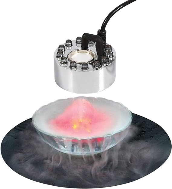 Akeydeco Halloween Party Mist Maker,Ultrasonic Water Pond Fountain Fogger 12 LED Red Yellow and B... | Amazon (US)