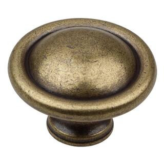 GlideRite 1-1/8 in. Dia Antique Brass Round Ring Cabinet Knob (10-Pack) 5583-AB-10 - The Home Dep... | The Home Depot
