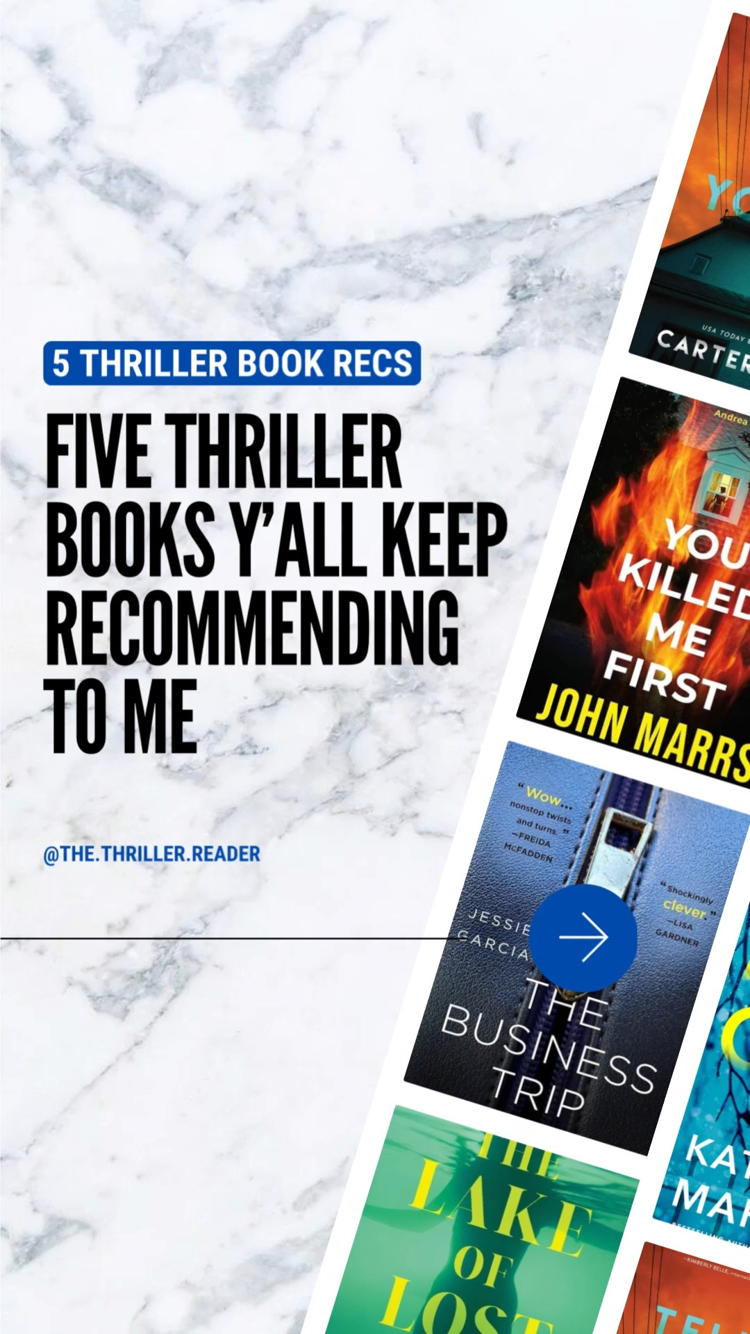 five thriller books everyone keeps recommending to me
#bookrecommendations #thrillerbooks #booktok #bookstagram

#LTKHome #LTKFindsUnder50 #LTKSaleAlert