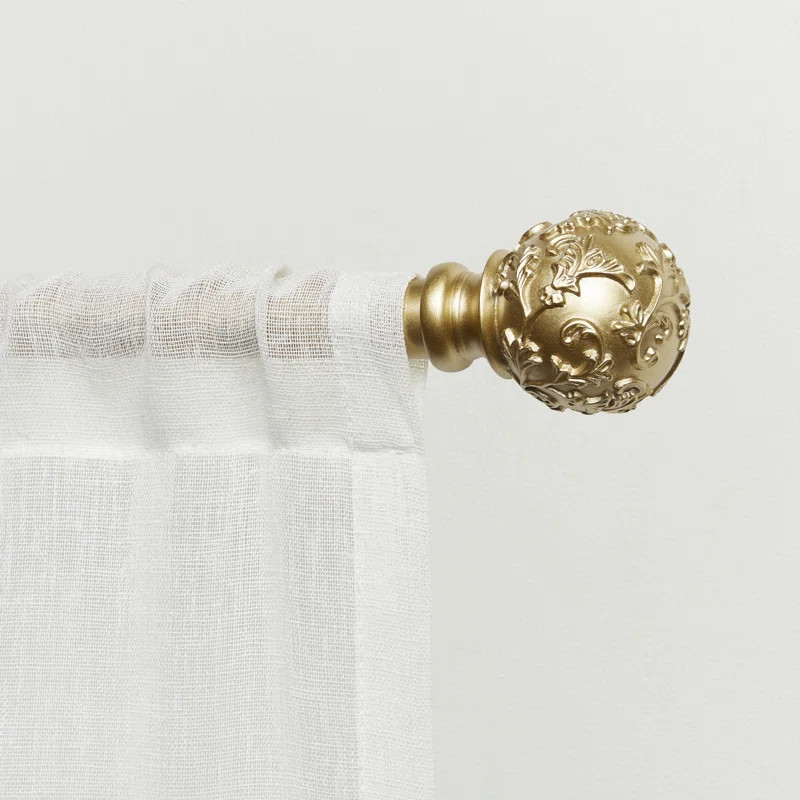 Jewett Exclusive Home Vine 1" Curtain Rod and Coordinating Finial Set, Adjustable | Birch Lane