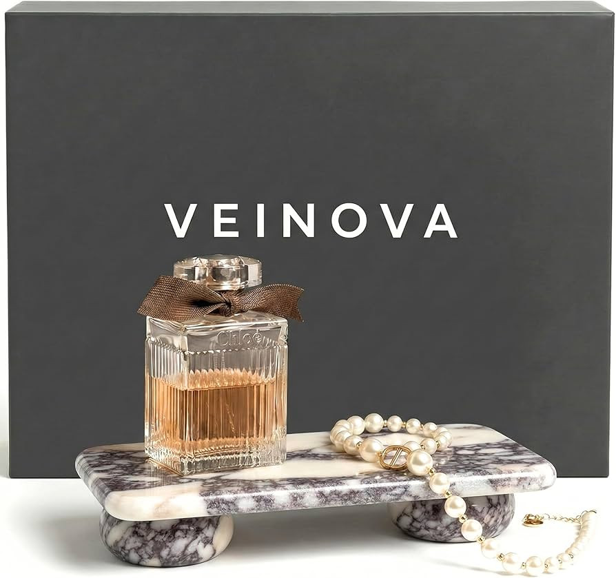 Calacatta Viola Marble Tray Pedestal Stand, Natural Stone Pedestal Stand for Bathroom, Kitchen, H... | Amazon (US)