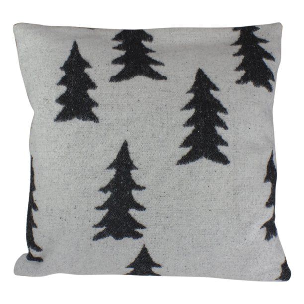 18" White and Black Forest Trees Knit Christmas Throw Pillow - Walmart.com | Walmart (US)