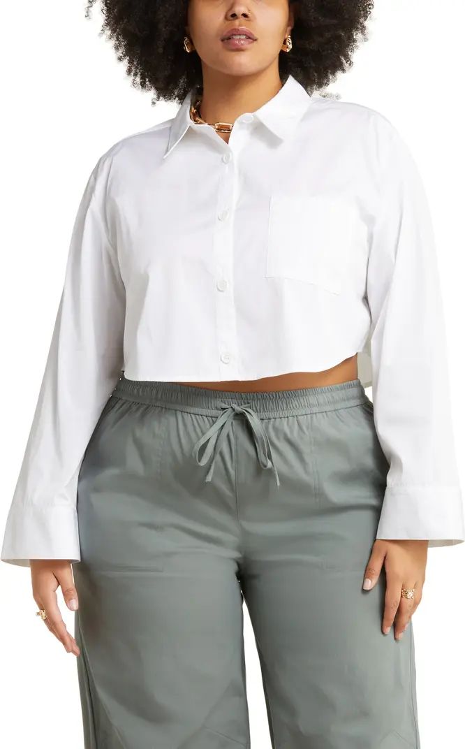 Crop Button-Up Shirt | Nordstrom