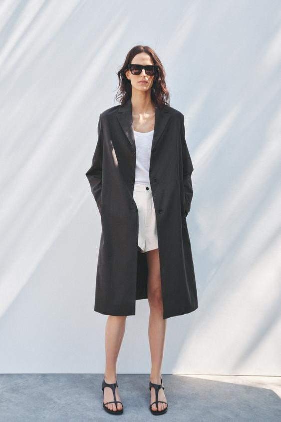 ZW COLLECTION LINEN FROCK COAT | Zara US
