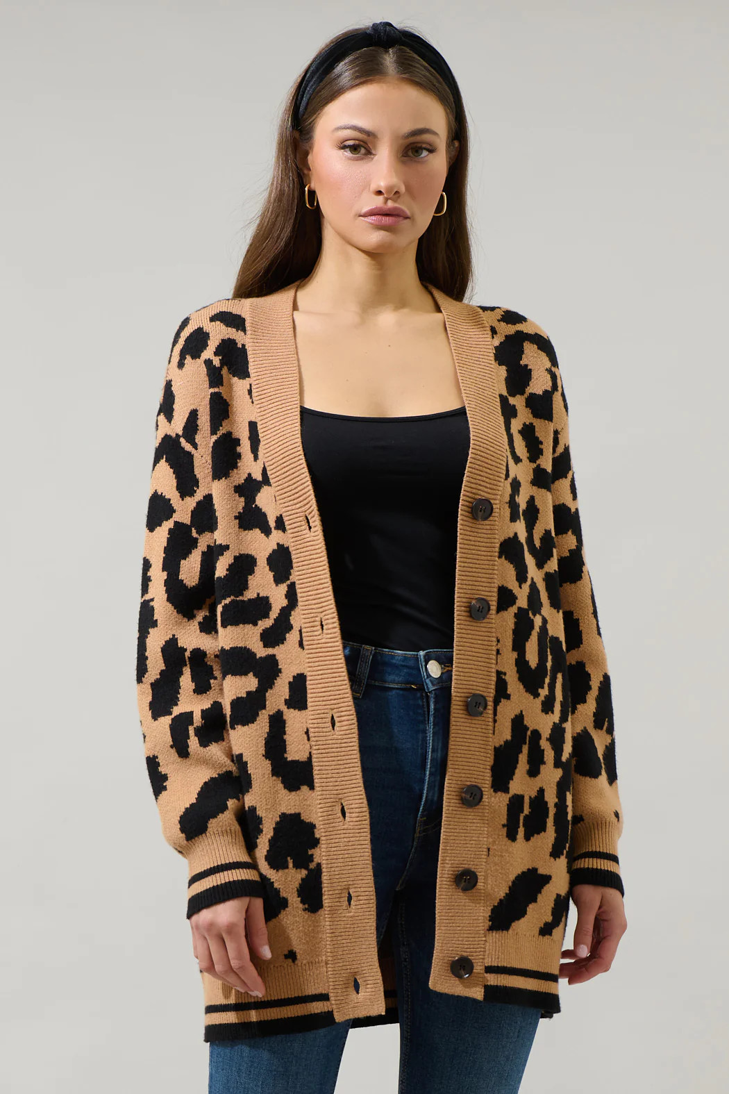 Peyton Cheetah Oversized Long Cardigan | Sugarlips