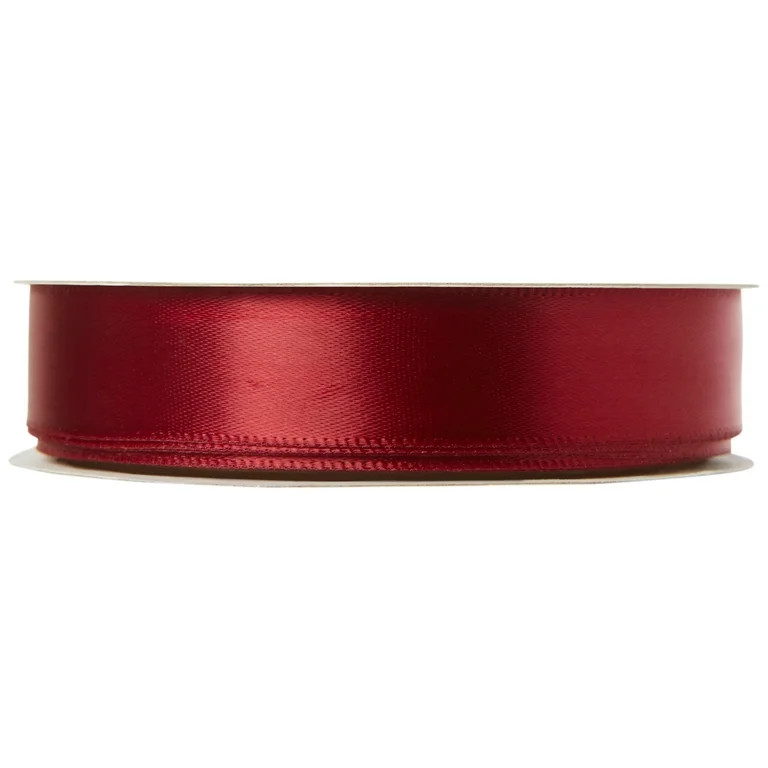 Offray Ribbon, Red Wine 5/8 inch Single Face Satin Polyester Ribbon, 18 feet | Walmart (US)