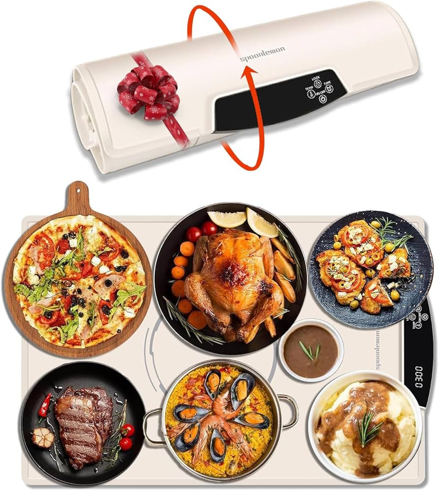 Electric Food Warming Mat, Full-Surface Silicone Food Warmer Heating Pad with Adjustable Temperat... | Amazon (CA)