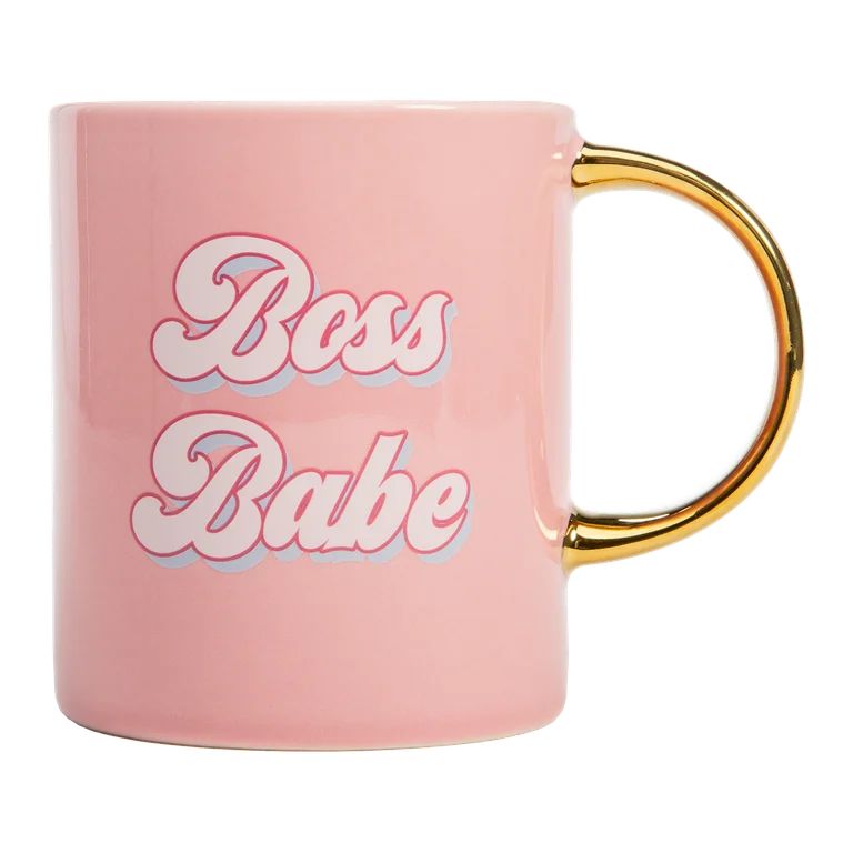 Paris Hilton Ceramic Coffee Mug, Large Coffee Cup with Gold Handle, 16 Ounces, Boss Babe | Walmart (US)