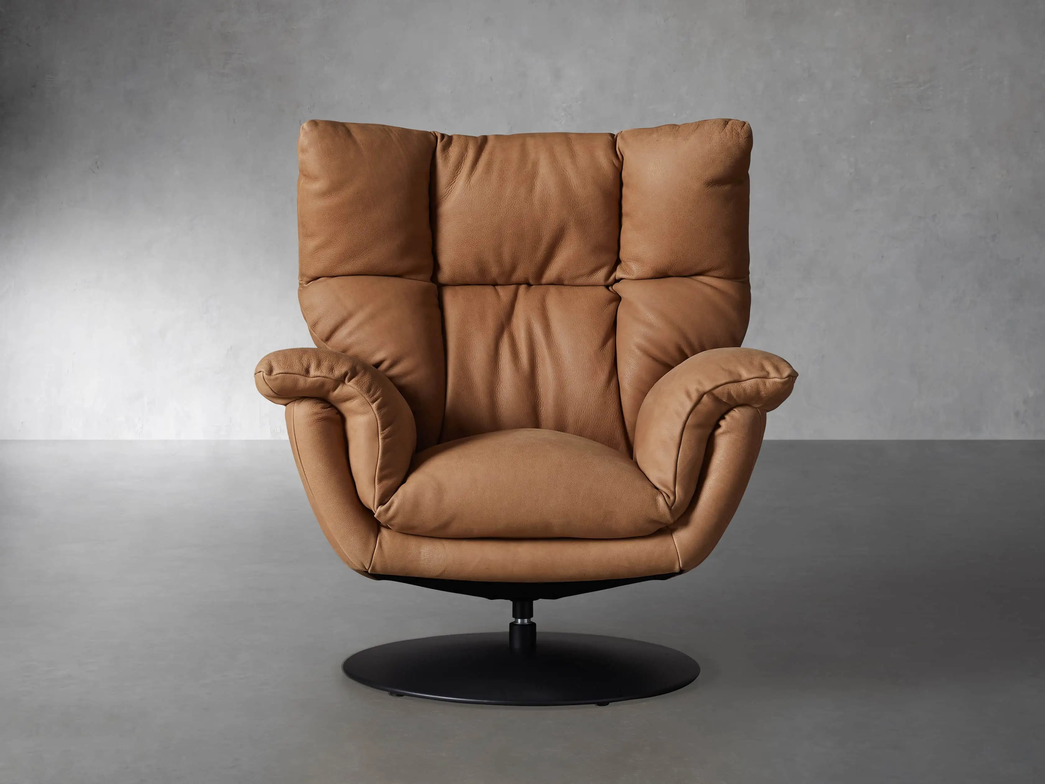 Deacon Leather Swivel Recliner | Arhaus