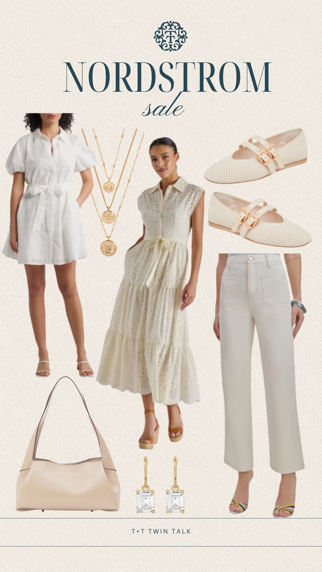 Labor Day weekend is when all the best sales happen! Shop the Nordstrom sale now and grab great items like gold jewelry or a new bag for fall! We are also loving the tiered cream dress and white puff sleeve dress! 