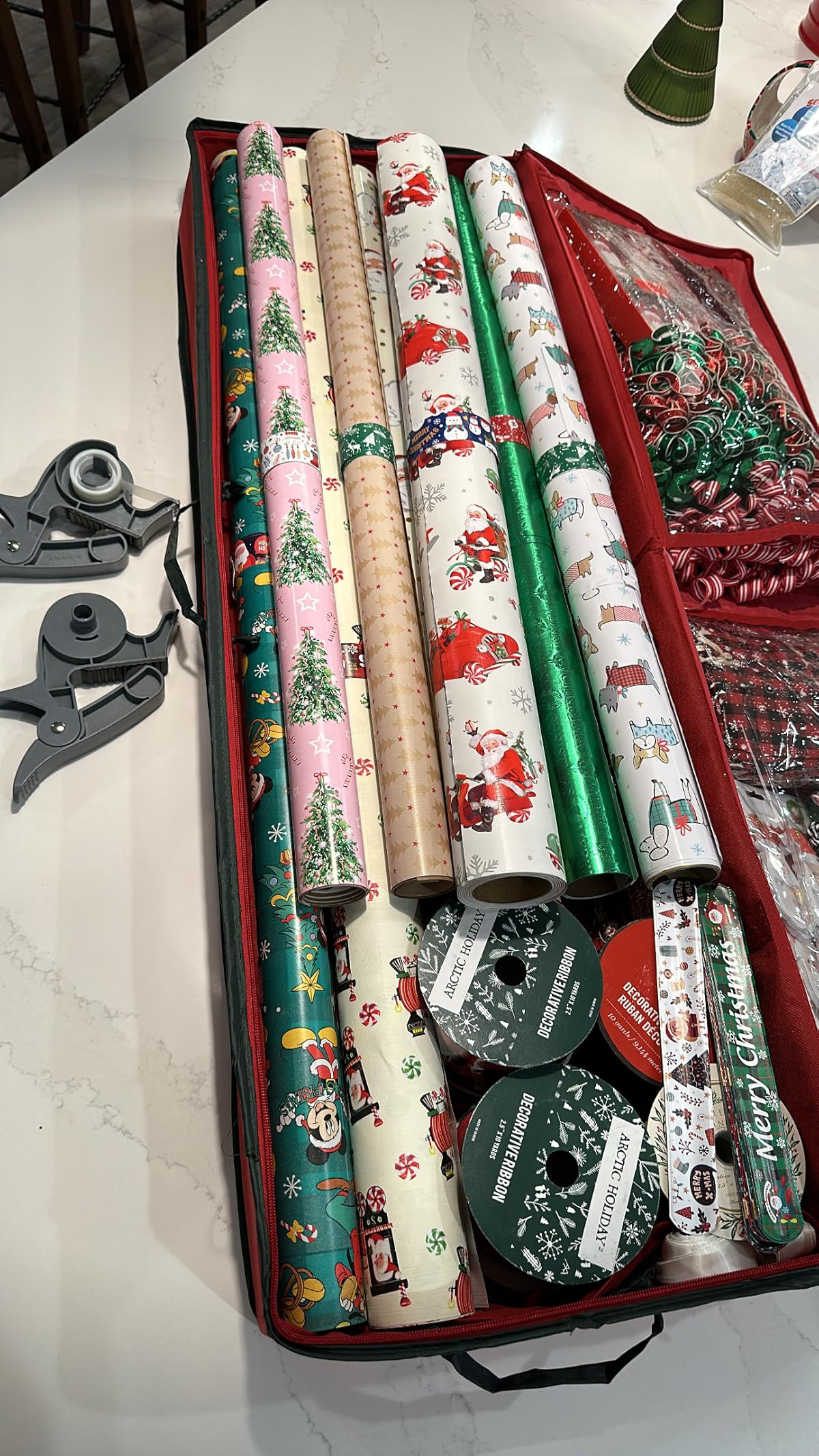 MaidMAX Christmas Wrapping Paper Storage Bag, 42 inch Gift Wrap Organizer Underbed Storage Box Co... | Amazon (US)