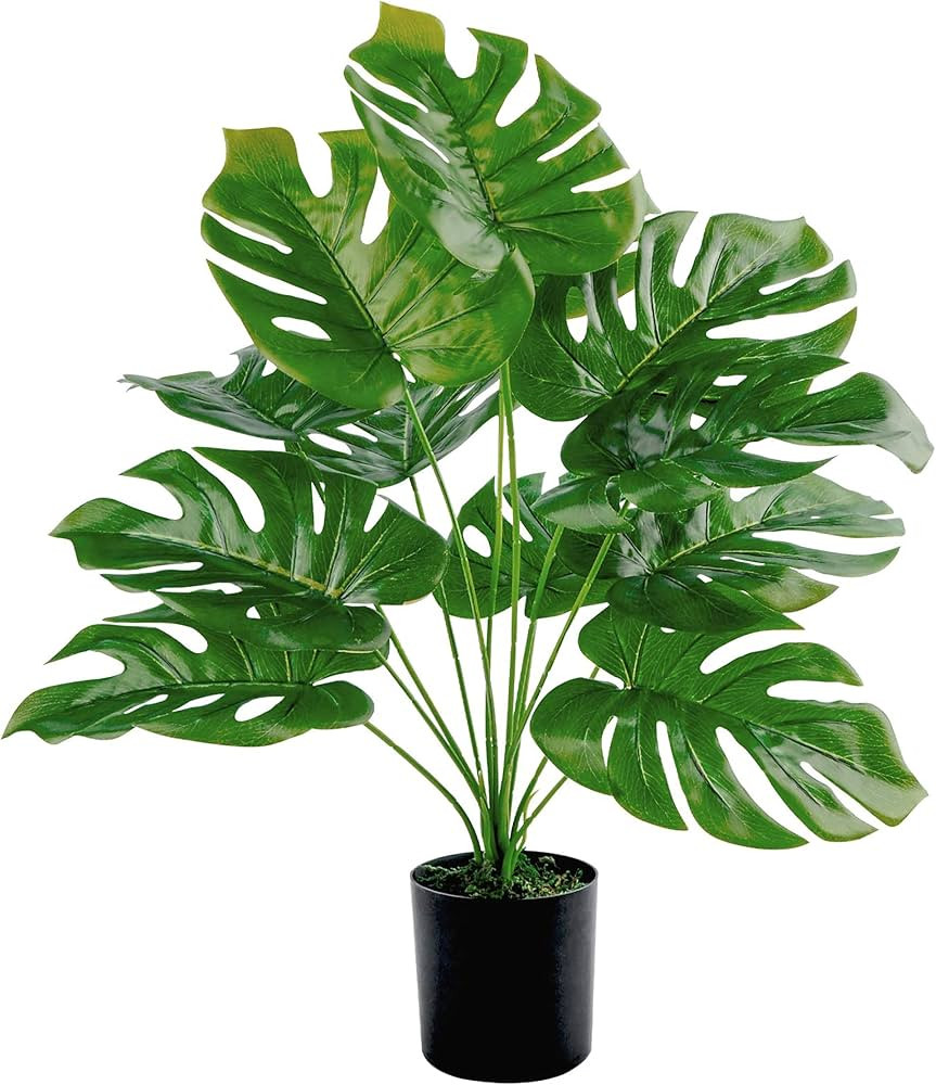 19" Large Fake Plants Artificial Palm Tree in Pot for Indoor and Outdoor Home Office Decor | Amazon (US)