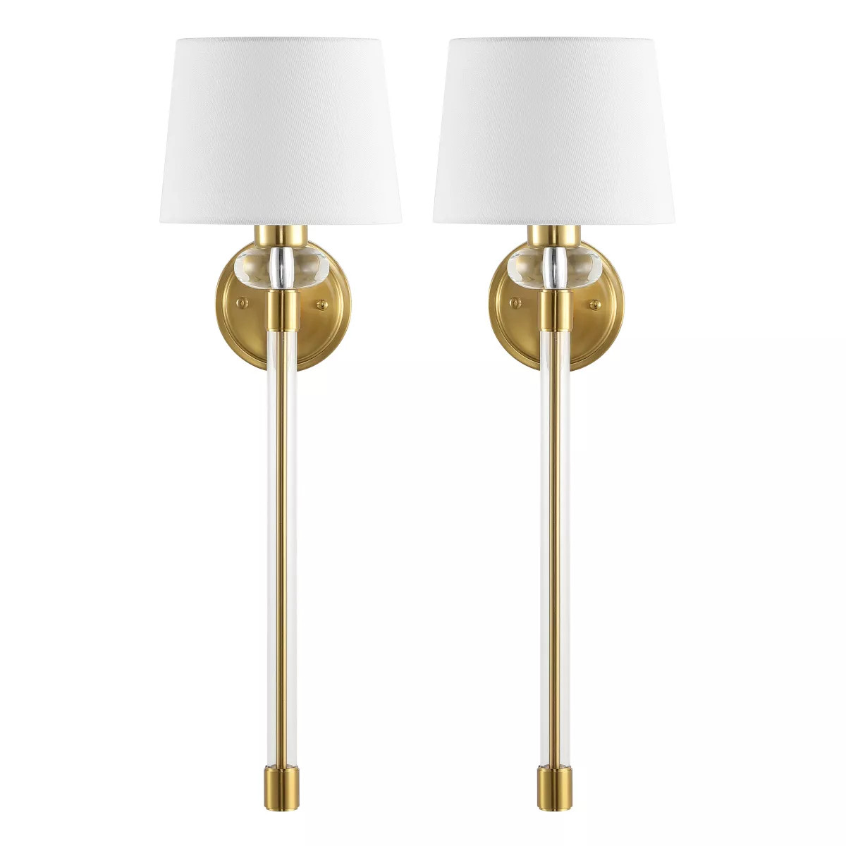 Athene 9" Wall Sconce (Set of 2) - SCN4117 - Brass/Clear - Safavieh | Target