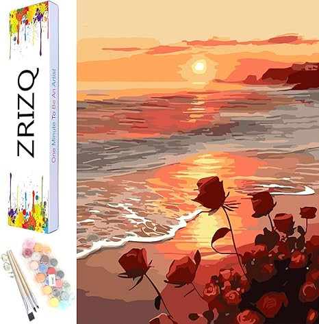 ZRIZQ Paint by Number for Adults Beginners,12" Wx16 L Canvas for Painting Kits for Adults in Colo... | Amazon (US)