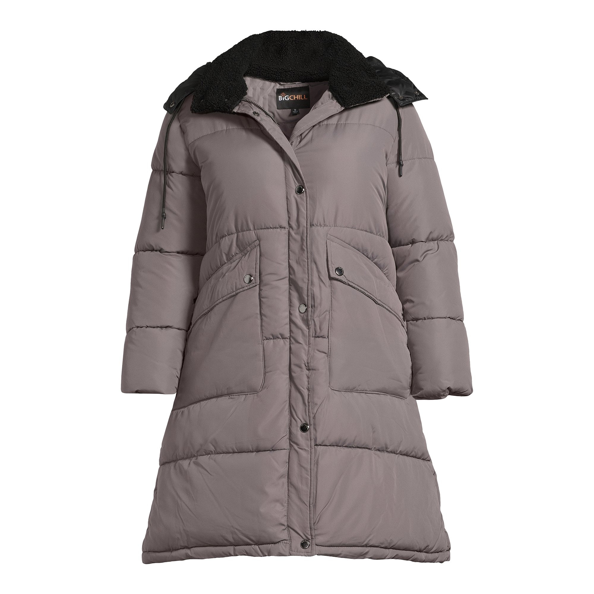 Big Chill Women's and Women's Plus Heavy Maxi Coat with Boucle Collar and Hood, Sizes S-3X | Walmart (US)