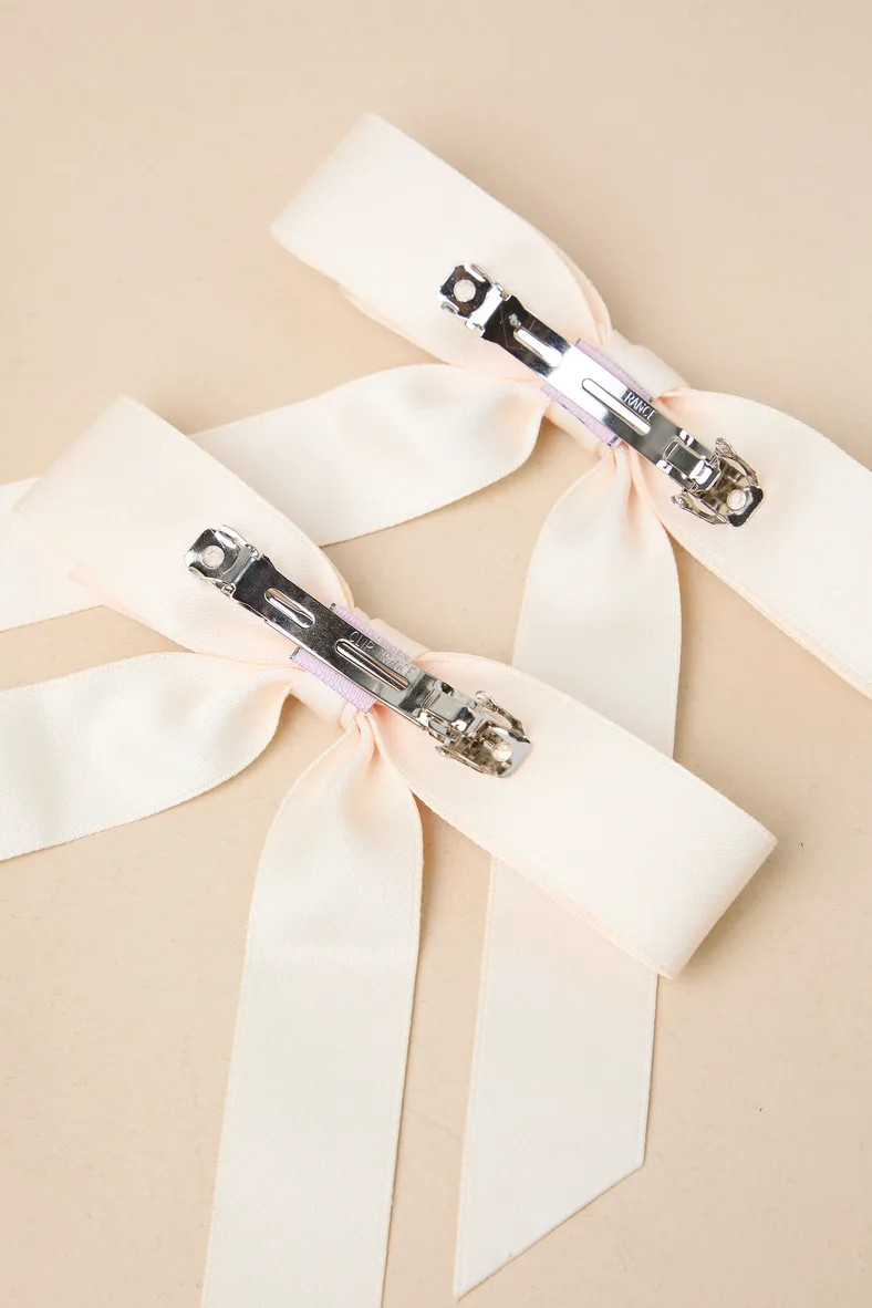 Graceful Presence Ivory Bow Hair Clip Set | Lulus