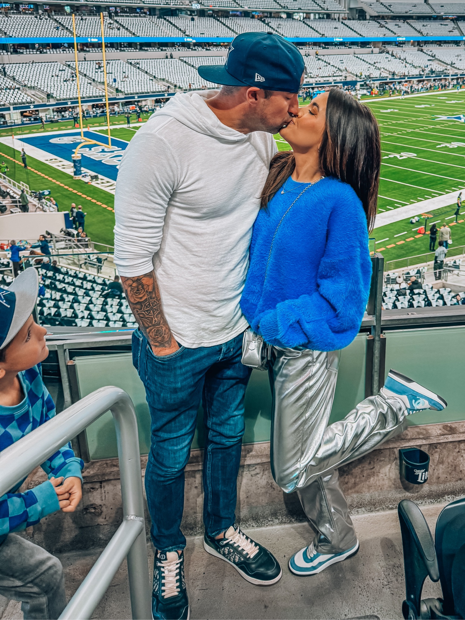 What we wore to the cowboys game. I love this sweater and silver pants. 

#LTKfamily #LTKstyletip