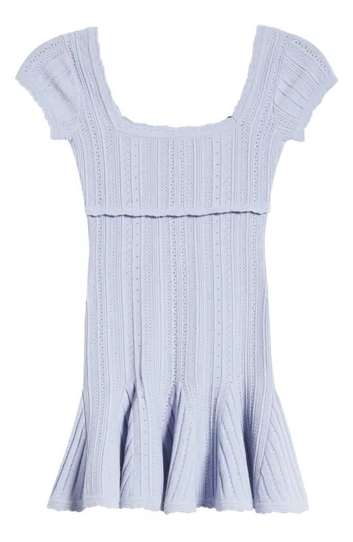 LoveShackFancy Kids' Daffron Pointelle Sweater Dress in Moonwash at Nordstrom, Size Small | Nordstrom