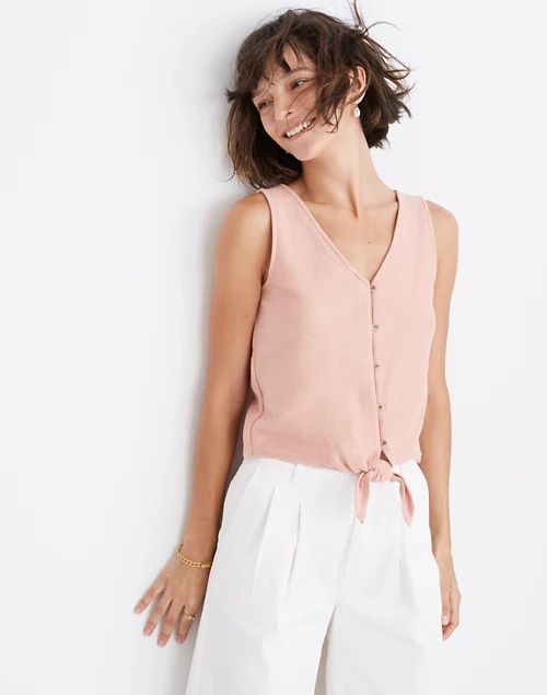 Texture & Thread Button-Front Tie Tank Top | Madewell