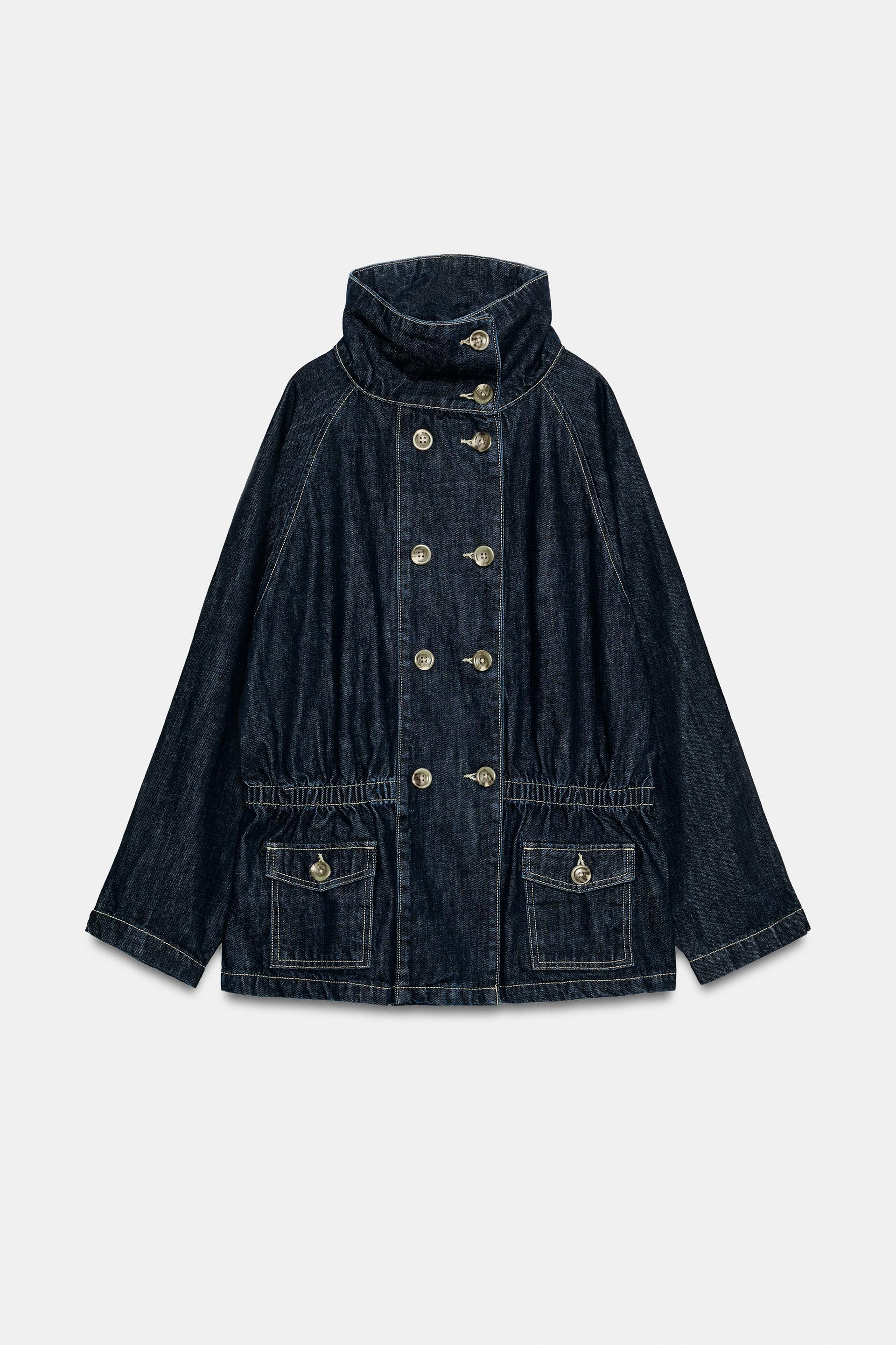 Zara - Z1975 Denim Contrast-Topstitch Jacket - Blue - M - Woman | Zara US