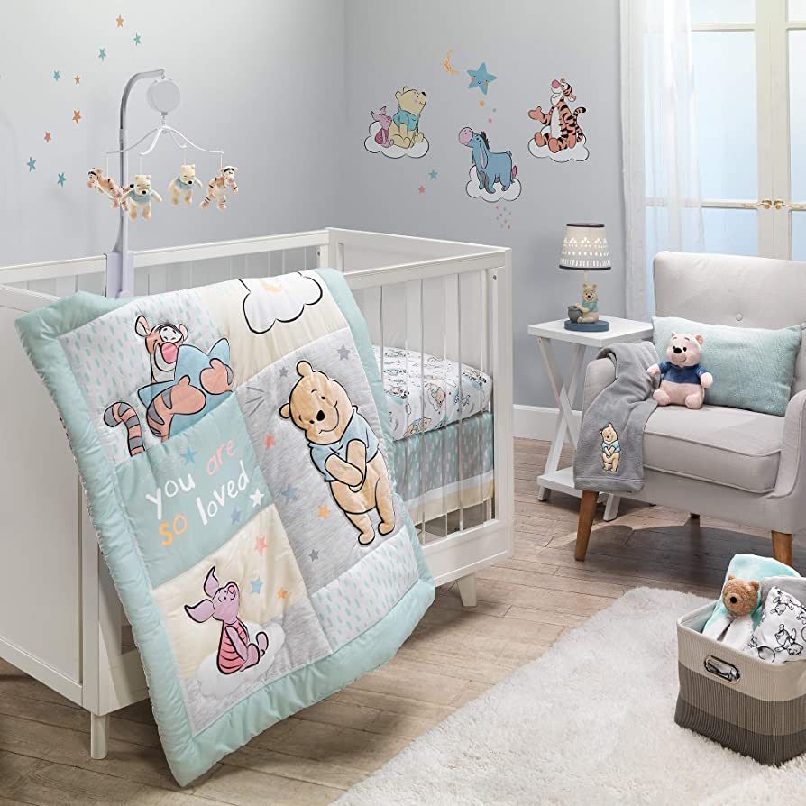 Lambs & Ivy Disney Baby Winnie The Pooh Hugs 3-Piece Nursery Crib Bedding Set | Amazon (US)