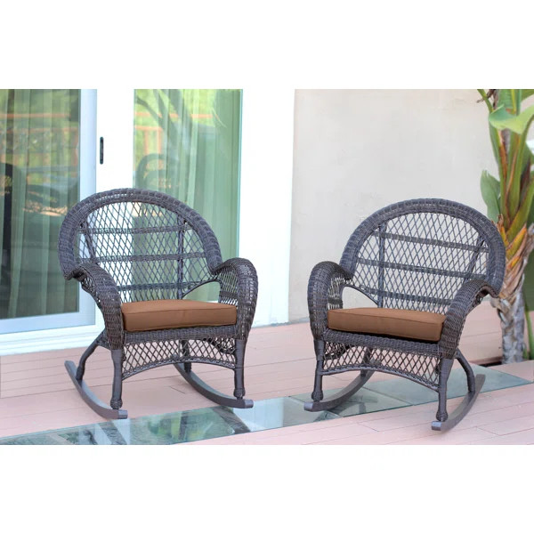 Berchmans Wicker Rocker Chair with Cushions (Set of 2) | Wayfair North America