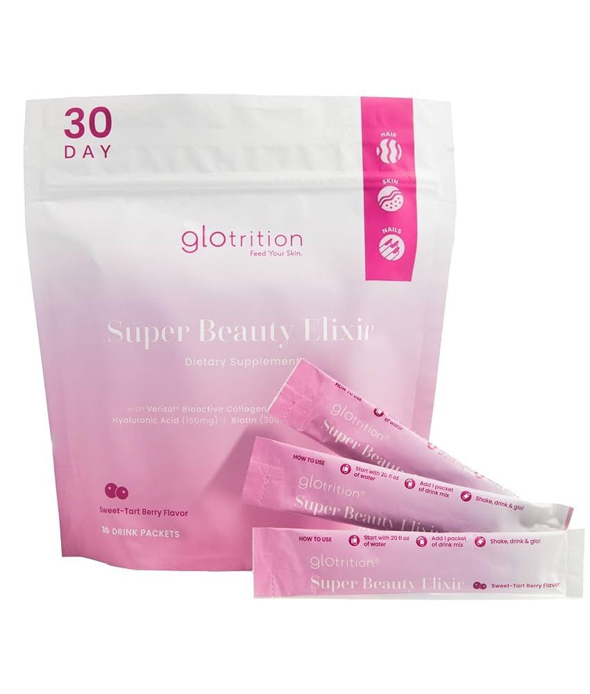 Glotrition Super Beauty Elixir - Collagen Peptides Powder for Skin, Hair & Nail Health. Natural G... | Amazon (US)