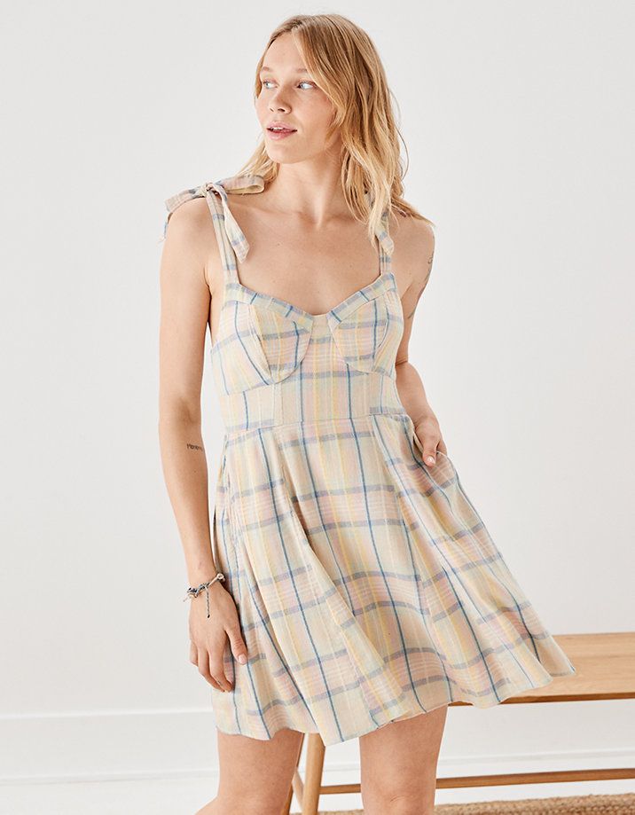 AE Plaid Corset Mini Dress | American Eagle Outfitters (US & CA)