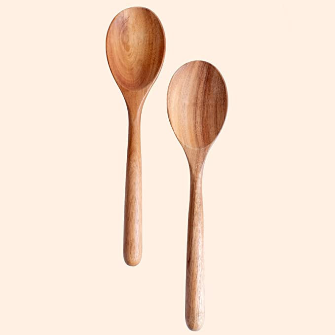 Kitchen Wooden Cooking Spoon, Solid Acacia Wood Serving Spoons for Mixing Stirring, Nonstick Kitchen | Amazon (US)