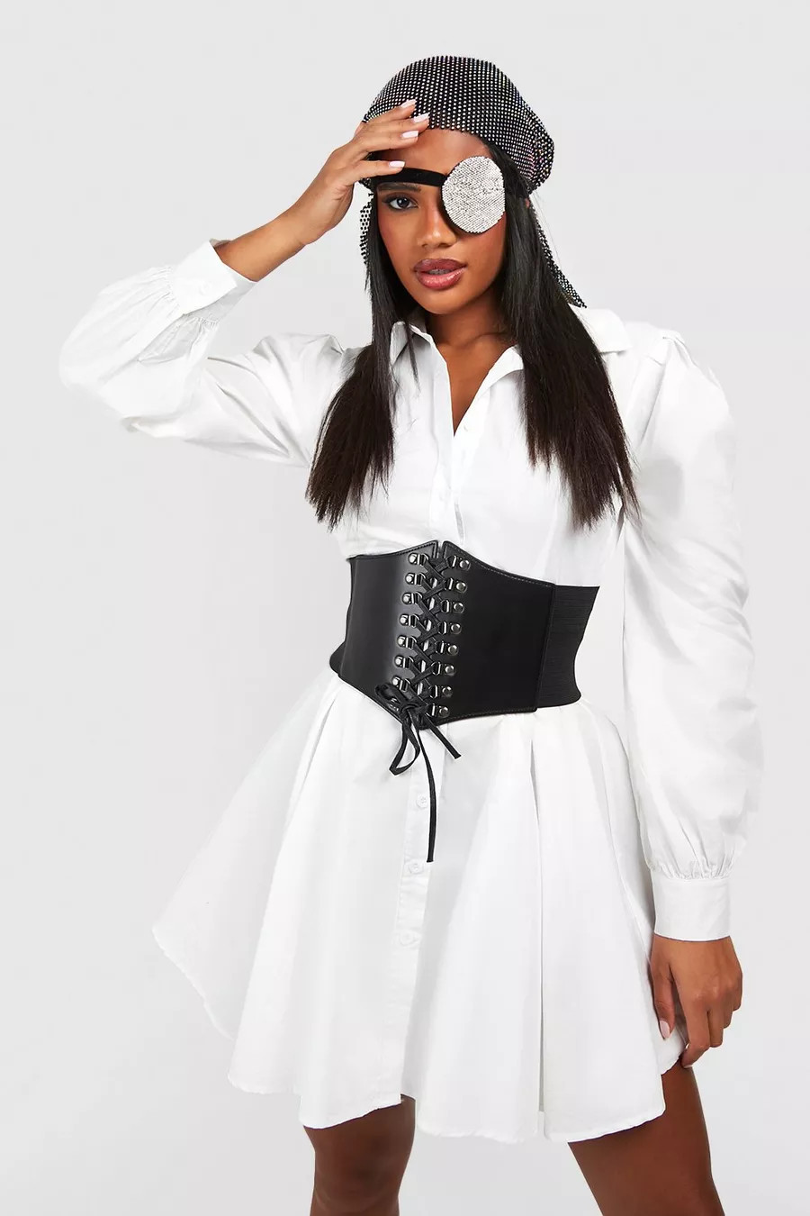 Halloween Lace Up Corset Belt | boohoo (US & Canada)