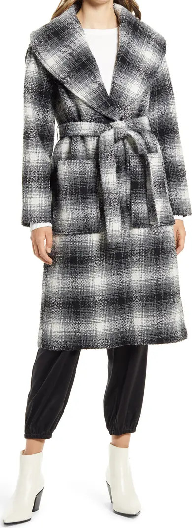 Halogen® Plaid Longline Coat | Nordstrom | Nordstrom