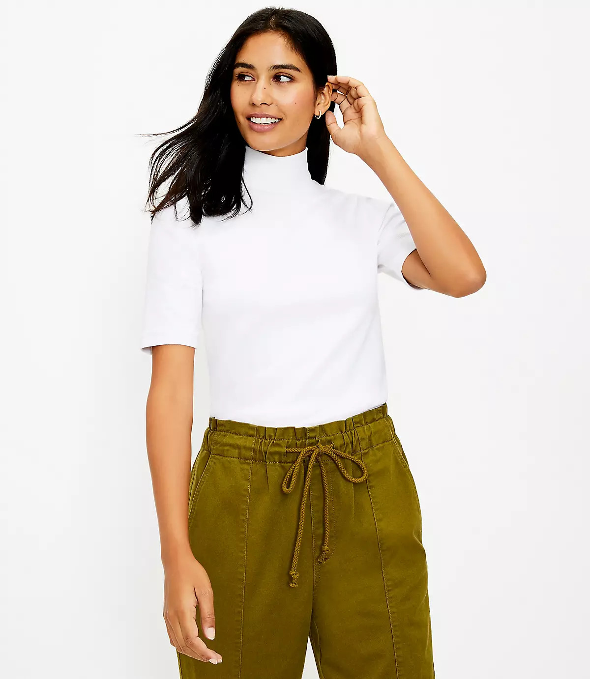 Ribbed Mock Neck Top | LOFT | LOFT