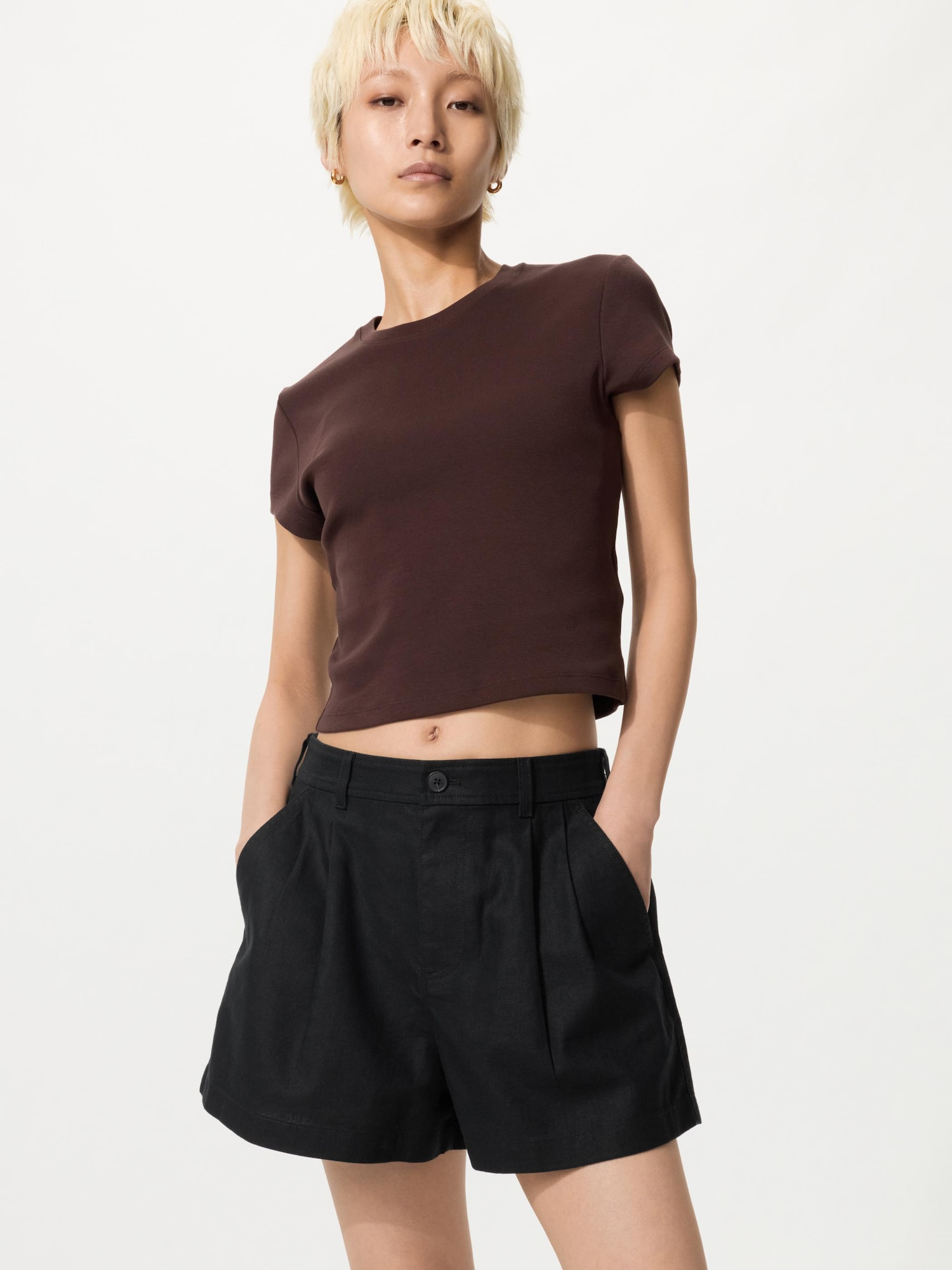 UNIQLO Women's Linen Cotton Shorts, Black, Small | UNIQLO (US)