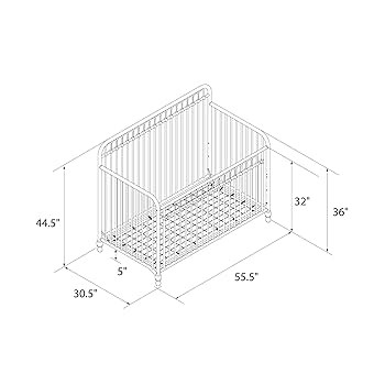 Little Seeds Ivy 3-in-1 Convertible Metal Crib, Gold | Amazon (US)