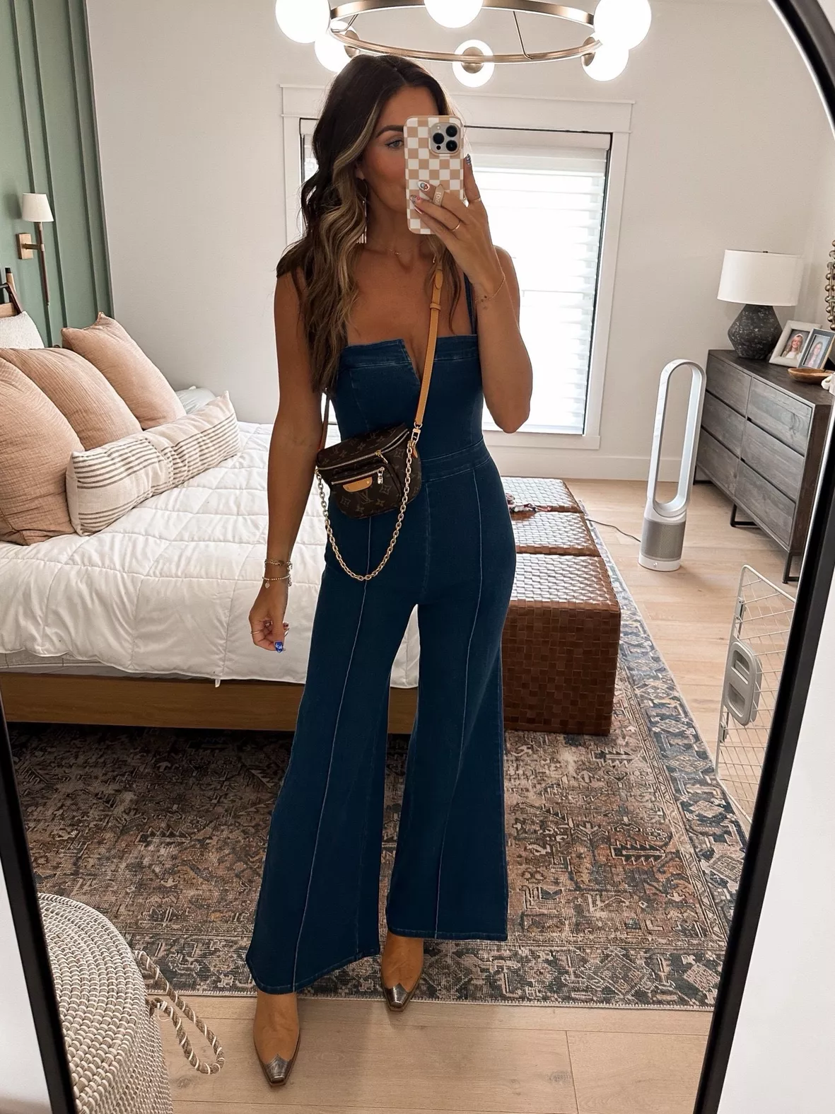 So Mila Denim Flare Jumpsuit curated on LTK