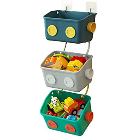LUFOFOX Bath Toy Storage Organizer Basket, 3 Layers Colorful Robot Modeling Wall Mounted Kids Hangin | Amazon (US)