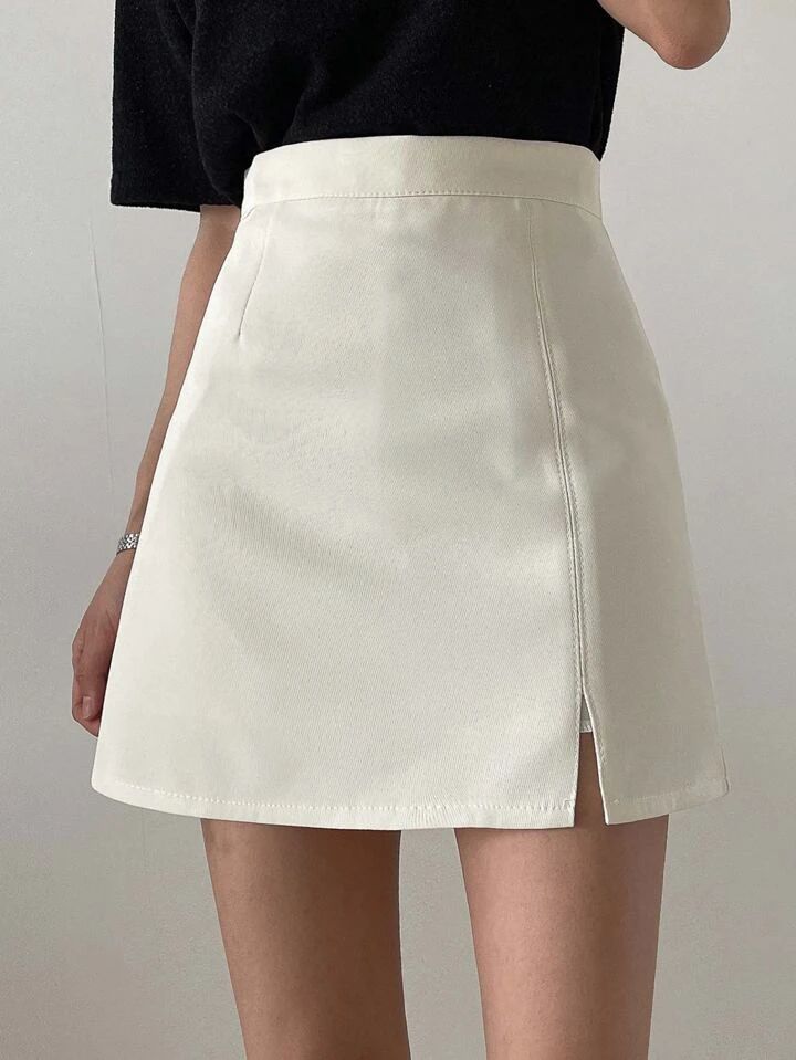 DAZY High Waist Split Hem Skirt | SHEIN