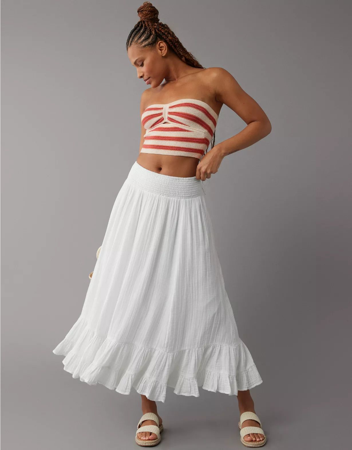 AE Cinch Knit Striped Tube Top | American Eagle Outfitters (US & CA)