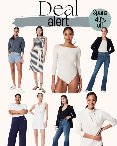 Spanx 40% off sale! (Here are just a few of the sale pieces - there is more online!)
• twill 4” shorts (I have a medium, but need a small).
• boatneck bodysuit - size medium.
• blazer (shown 2 ways) - size medium  


#LTKWorkwear #LTKSaleAlert #LTKSeasonal