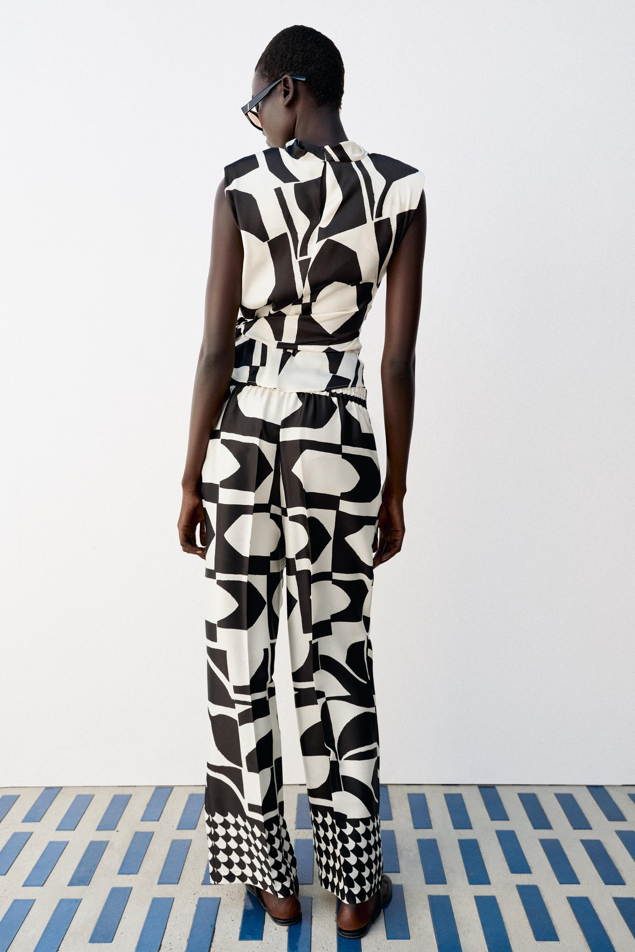 GEOMETRIC PRINT PANTS | Zara US