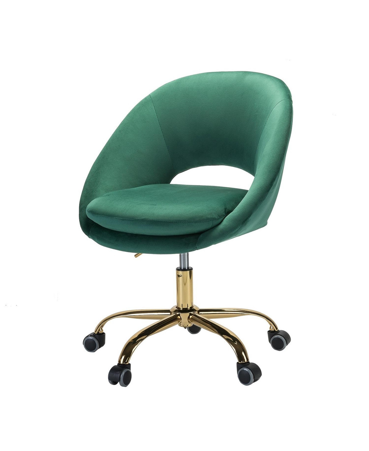 Hulala Home Modern Velvet Office Chair with Adjustable Swivel for Study Vanity - Green | Macy's