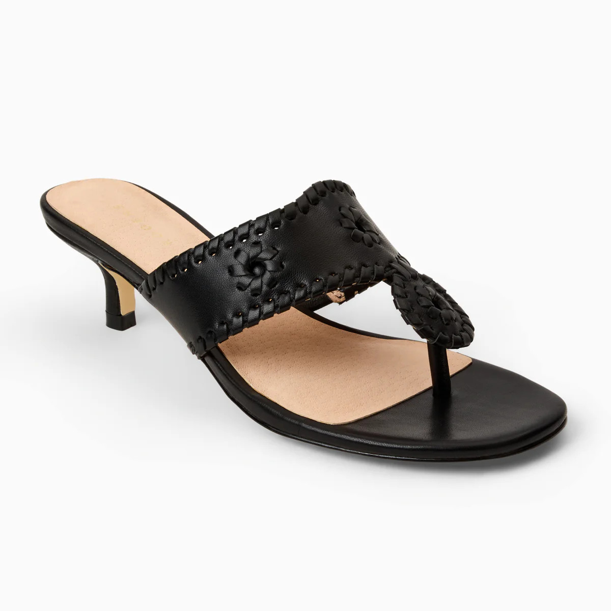 Jack Rogers Black Kitten Heels — Nappa Leather | Jack Rogers