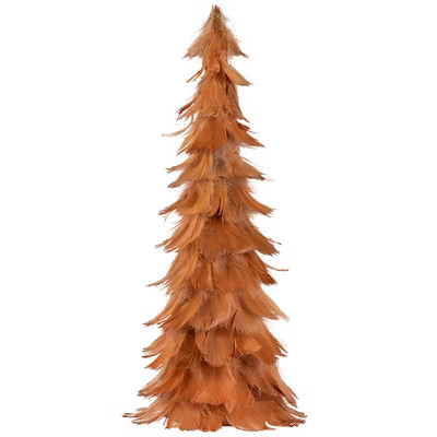 Northlight Small Layered Feather Cone Tree Glittered Christmas Decoration - 16" - Rust Orange | Target