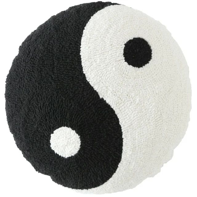 Mainstays 16" x 16" Yin-Yang Decorative Pillow, Black and White - Walmart.com | Walmart (US)