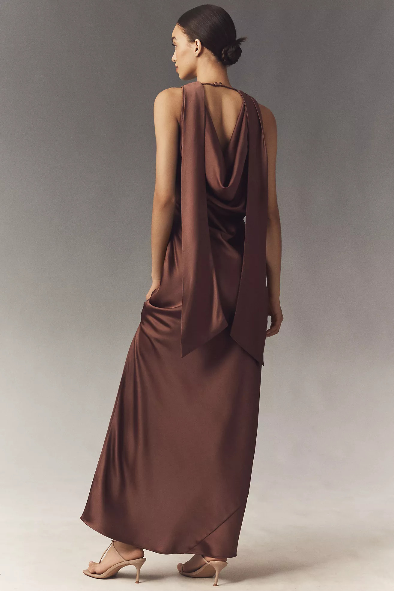 BHLDN Satin Cowled Scarf-Neck Maxi Dress | Anthropologie (US)