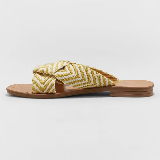 Women's Louise Chevron Print Knotted Slide Sandals - Universal Thread™ | Target