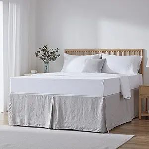 Simple&Opulence Premium 100% Linen Bed Skirt Basic Style 18 inch Tailored Drop Dust Proof Easy Fi... | Amazon (US)